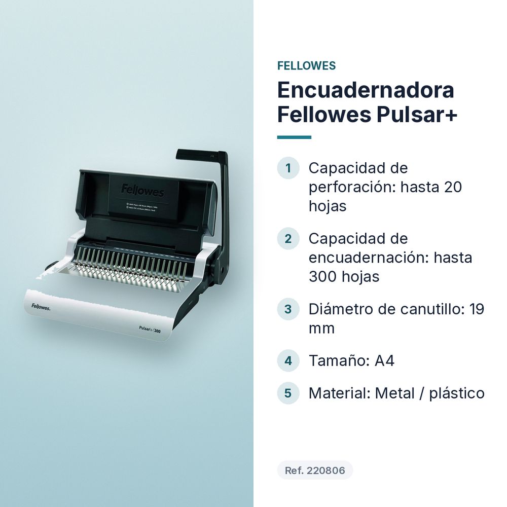 ENCUADERNADORA FELLOWES PULSAR+ - características principales