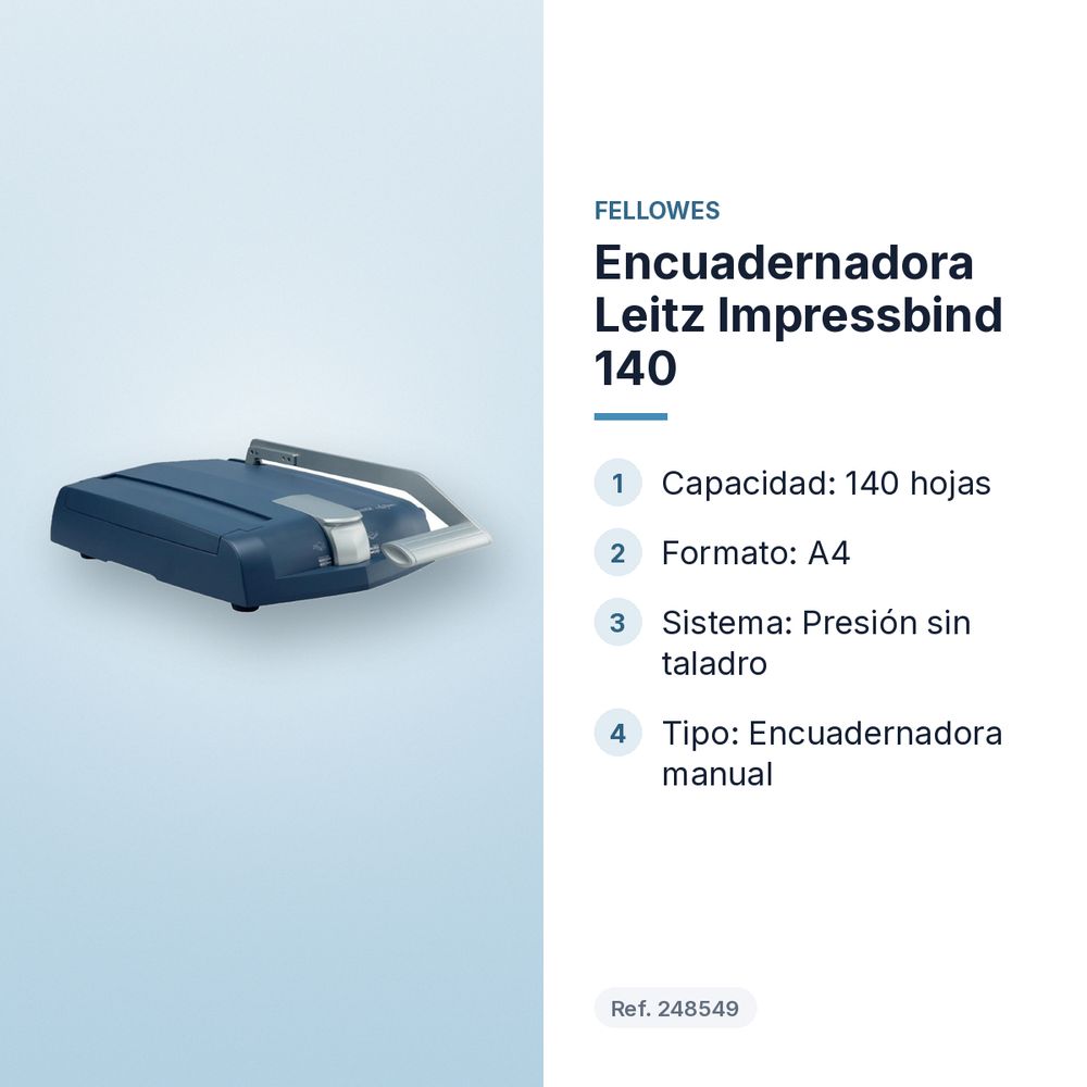 ENCUADERNADORA LEITZ IMPRESSBIND 140  - características principales