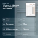 TALONARIO DE ALBARANES 4º NATURAL DUPLICADO AUTOCOPIANTE - resumen de atributos