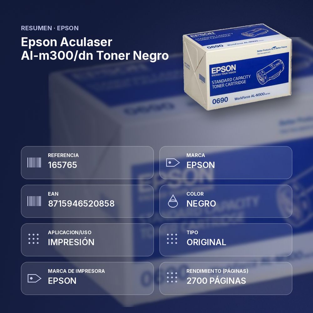 EPSON ACULASER AL-M300/DN  TONER NEGRO - resumen de atributos