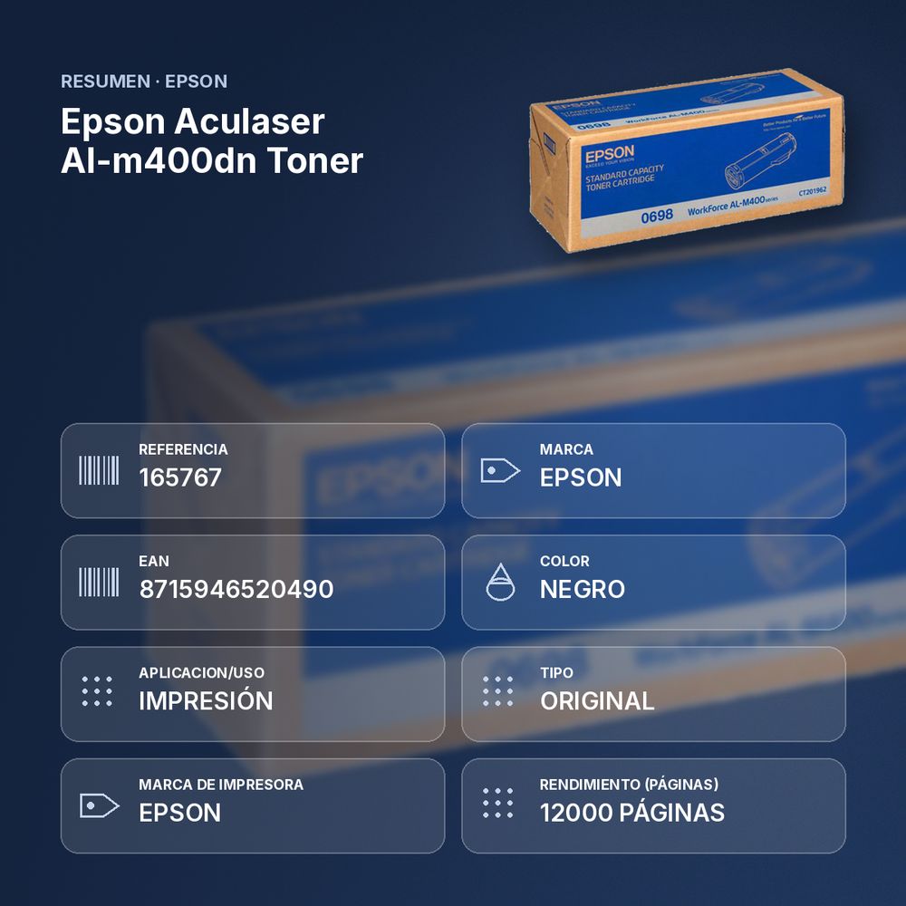 EPSON ACULASER AL-M400DN TONER - resumen de atributos