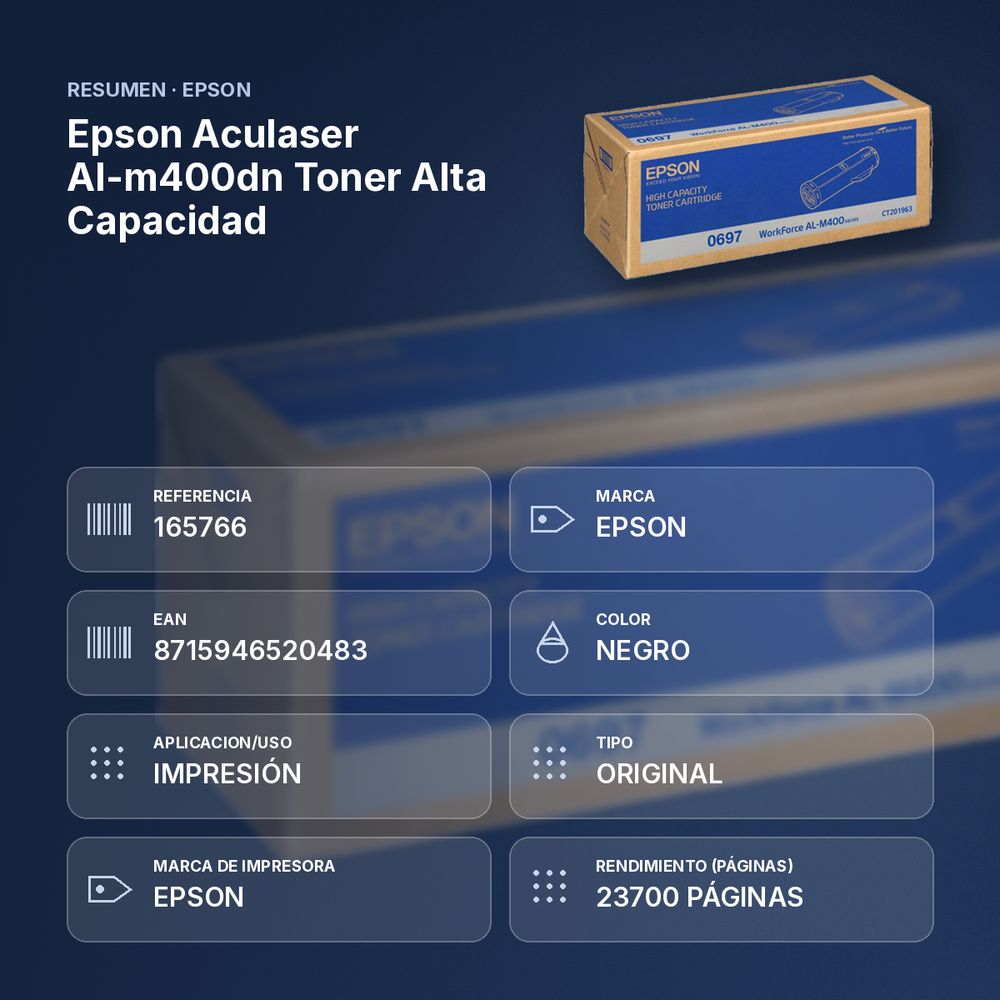 EPSON ACULASER AL-M400DN TONER ALTA CAPACIDAD - resumen de atributos