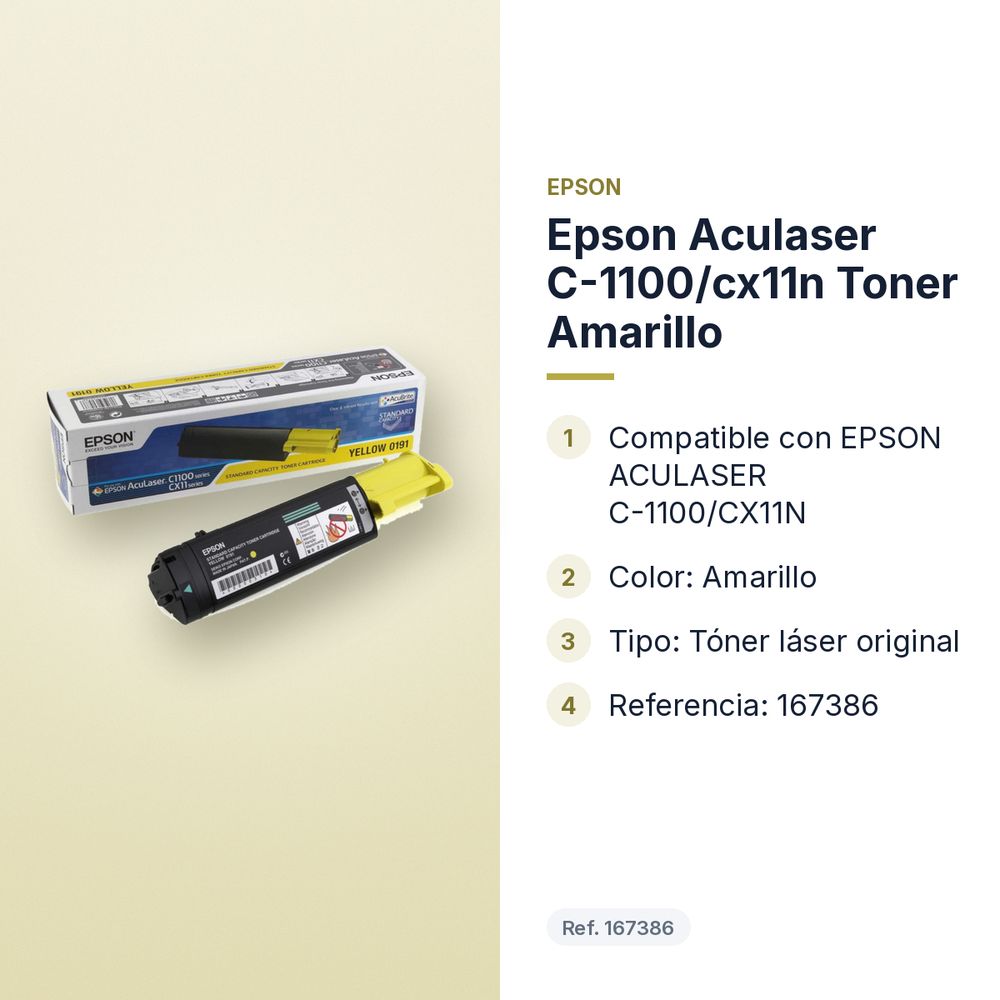 EPSON ACULASER C-1100/CX11N TONER AMARILLO - características principales
