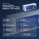 EPSON ACULASER C1700/1750/CX17 TONER MAGENTA 1.400 PAGINAS. - resumen de atributos