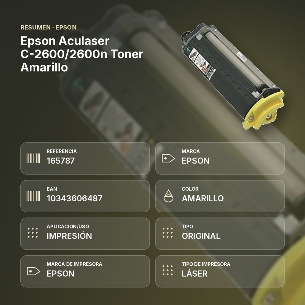 EPSON ACULASER C-2600/2600N TONER AMARILLO - resumen de atributos