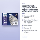 EPSON CARTUCHO NEGRO 79XL 2600 PAGINAS WORKFORCE PRO WF-5XXX SERIES / WF-4630DWF - características principales