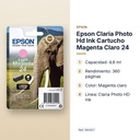 EPSON CLARIA PHOTO HD INK CARTUCHO MAGENTA CLARO 24 - características principales