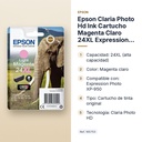 EPSON CLARIA PHOTO HD INK CARTUCHO MAGENTA CLARO 24XL EXPRESSION PHOTO XP-950 - características principales