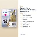 EPSON CLARIA PREMIUM CARTUCHO MAGENTA 26 - características principales