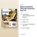 EPSON DURABRITE ULTRA INK CARTUCHO CIAN 16 - características principales