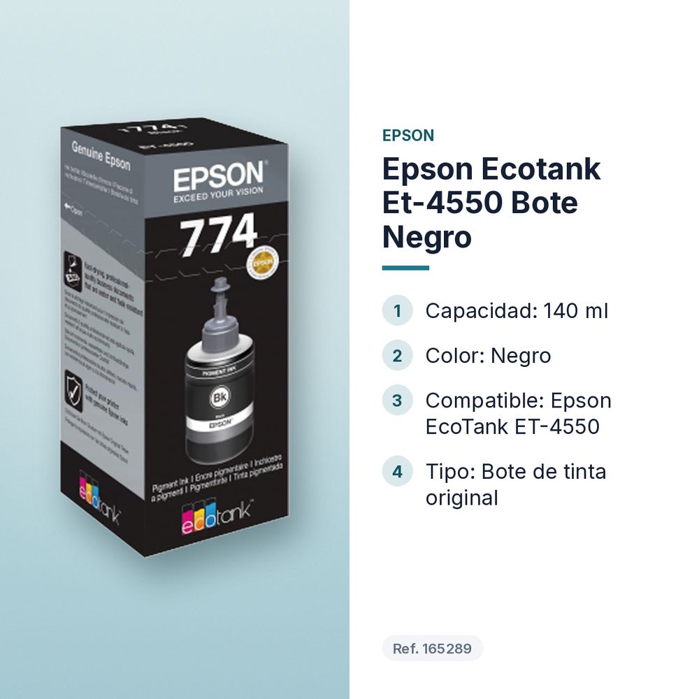 EPSON ECOTANK ET-4550 BOTE NEGRO - características principales