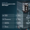 EPSON ECOTANK ET-4550 BOTE NEGRO - resumen de atributos