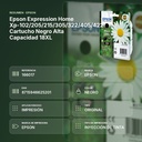 EPSON EXPRESSION HOME XP-102/205/215/305/322/405/422 CARTUCHO NEGRO ALTA CAPACIDAD 18XL - resumen de atributos