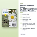 EPSON EXPRESSION HOME XP-102/205/215/305/405 CARTUCHO AMARILLO ALTA CAPACIDAD 18XL - características principales