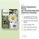 EPSON EXPRESSION HOME XP-102/205/305/405 CARTUCHO AMARILLO Nº18 - características principales