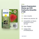 EPSON EXPRESSION HOME XP-235 CARTUCHO AMARILLO Nº29 - características principales