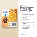 EPSON EXPRESSION HOME XP-530 CARTUCHO CYAN - características principales
