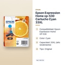 EPSON EXPRESSION HOME XP-530 CARTUCHO CYAN 33XL - características principales