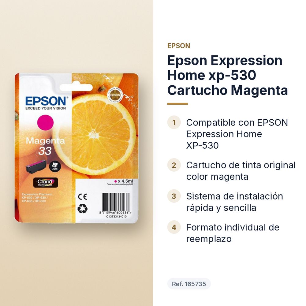 EPSON EXPRESSION HOME XP-530 CARTUCHO MAGENTA - características principales