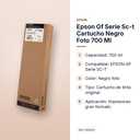 EPSON GF SERIE SC-T CARTUCHO NEGRO FOTO 700 ML - características principales