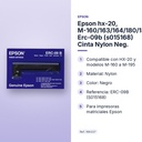 EPSON HX-20, M-160/163/164/180/181/182/183/185/190/191/192/195 ERC-09B (S015168) CINTA NYLON NEG. - características principales