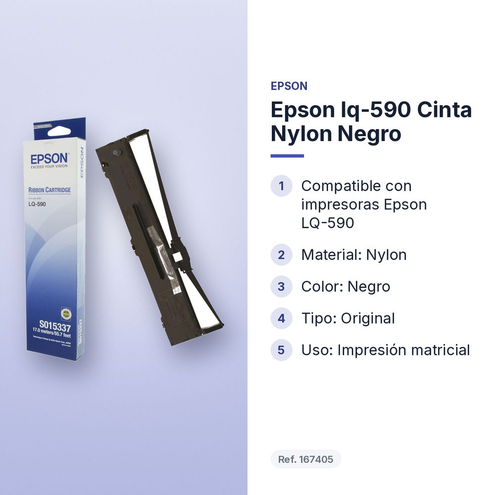 EPSON LQ-590 CINTA NYLON NEGRO - características principales