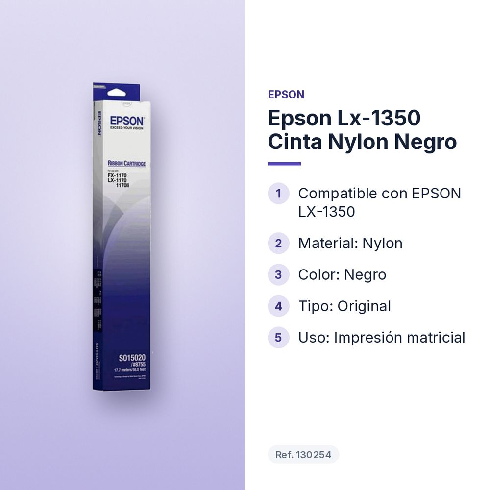 EPSON LX-1350 CINTA NYLON NEGRO - características principales