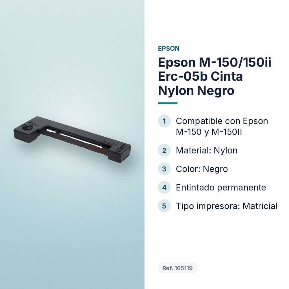 EPSON M-150/150II ERC-05B CINTA NYLON NEGRO - características principales