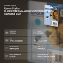 EPSON STYLUS D-78/92/120/DX-4000/5000/6000/7000F CARTUCHO CIAN - resumen de atributos