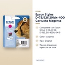 EPSON STYLUS D-78/92/120/DX-4000/5000/6000/7000F CARTUCHO MAGENTA - características principales