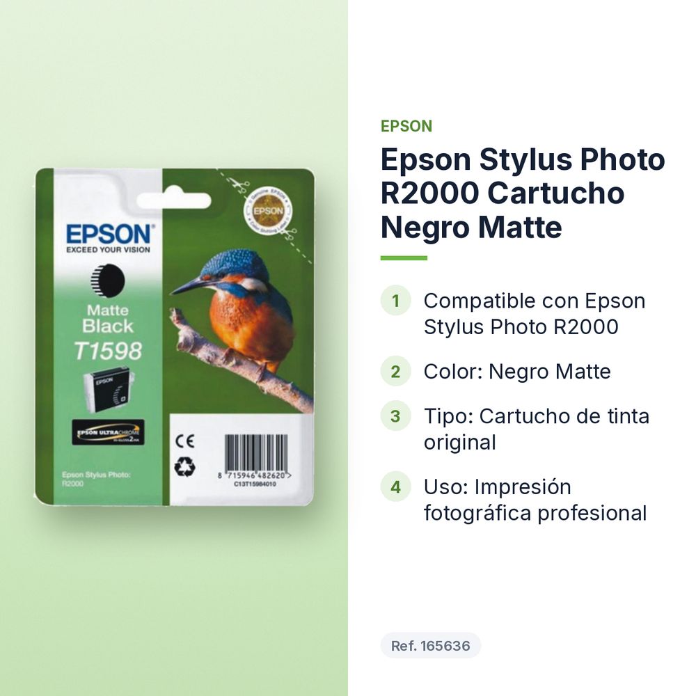 EPSON STYLUS PHOTO R2000 CARTUCHO NEGRO MATTE - características principales