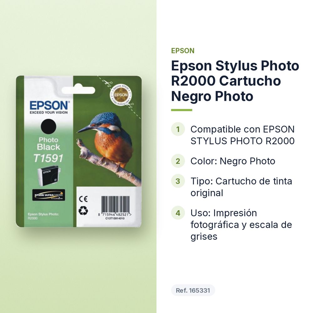EPSON STYLUS PHOTO R2000 CARTUCHO NEGRO PHOTO - características principales