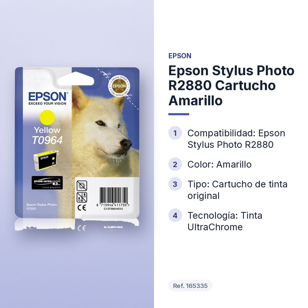 EPSON STYLUS PHOTO R2880 CARTUCHO AMARILLO - características principales