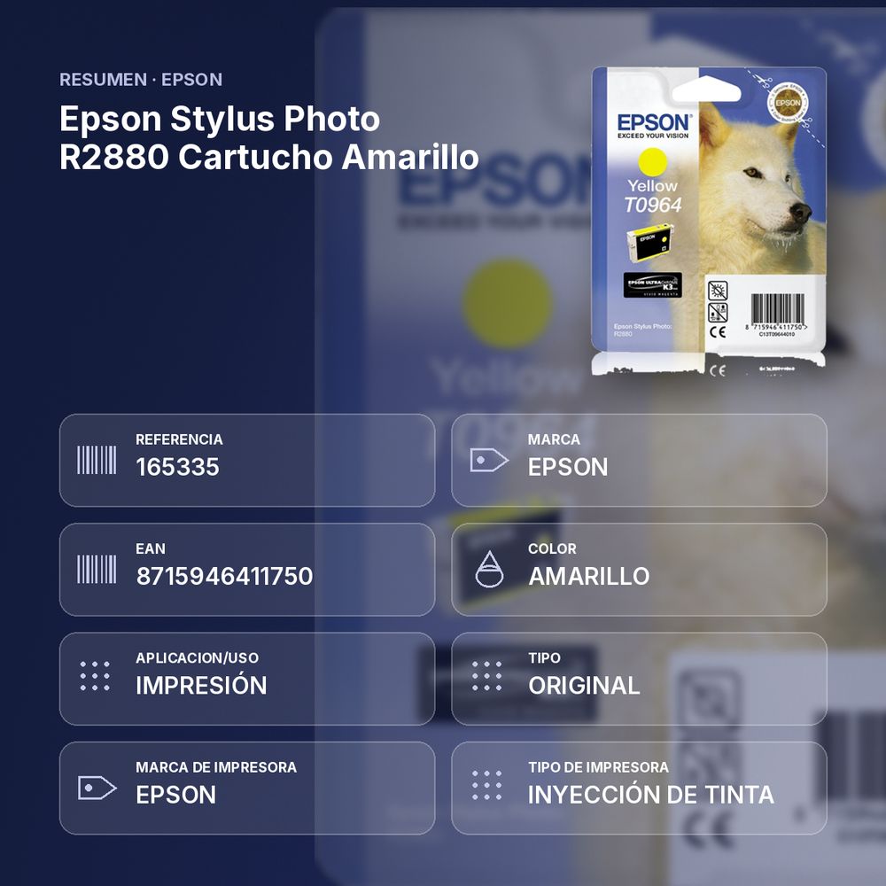 EPSON STYLUS PHOTO R2880 CARTUCHO AMARILLO - resumen de atributos