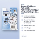 EPSON WORKFORCE WF-3000 Y WF-7000/WF-7715DWF CARTUCHO NEGRO DE ALTA CAPACIDAD 2.200 PAG.Nº27XXL - características principales