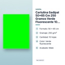 CARTULINA SADIPAL 50×65 CM 250 GRAMOS VERDE FLUORESCENTE 10 HOJAS - características principales