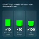 CARTULINA SADIPAL 50×65 CM 250 GRAMOS VERDE FLUORESCENTE 10 HOJAS - formato de venta: paquete de 10, caja de 100