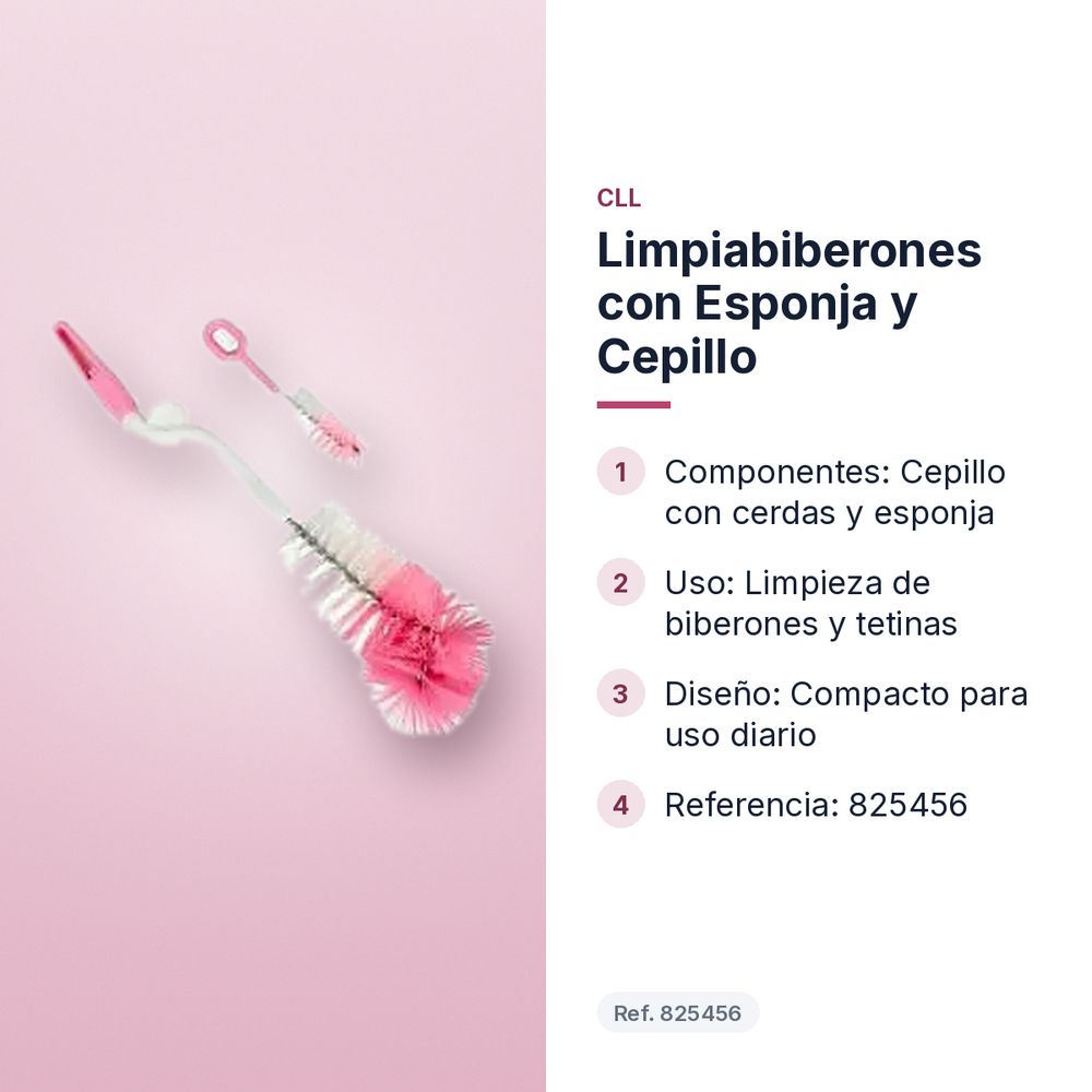 LIMPIABIBERONES CON ESPONJA Y CEPILLO - características principales