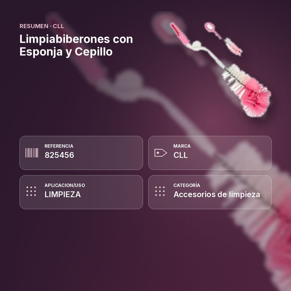 LIMPIABIBERONES CON ESPONJA Y CEPILLO - resumen de atributos