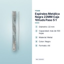 ESPIRALES METÁLICA NEGRA 22MM CAJA 100UDS PASO 5:1 - características principales