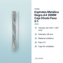ESPIRALES METÁLICA NEGRA A4 26MM CAJA 50UDS PASO 5:1 - características principales