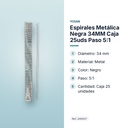 ESPIRALES METÁLICA NEGRA 34MM CAJA 25UDS PASO 5:1 - características principales