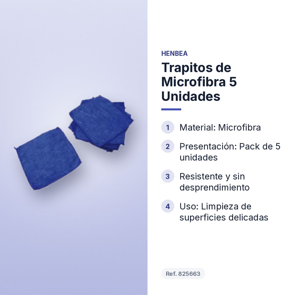 TRAPITOS DE MICROFIBRA 5 UNIDADES - características principales