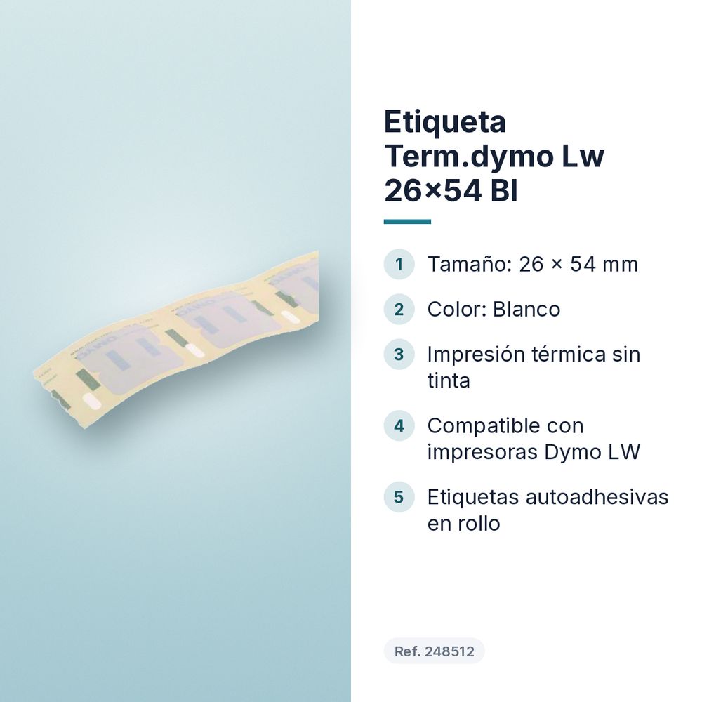ETIQUETA TERM.DYMO LW 26X54 BL - características principales