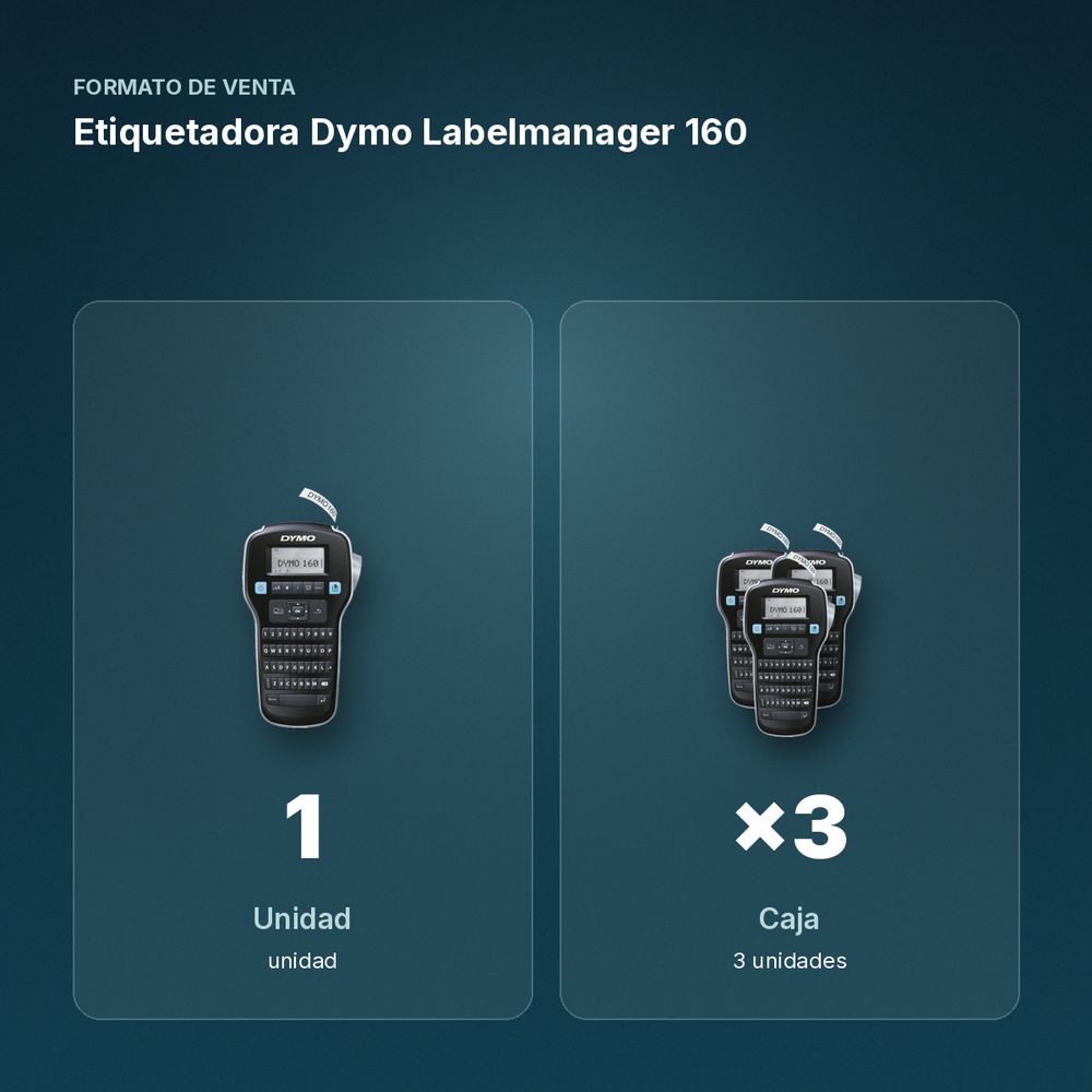 ETIQUETADORA DYMO LABELMANAGER 160  - formato de venta: caja de 3