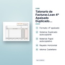 TALONARIO DE FACTURAS LOAN 4º APAISADO DUPLICADO AUTOCOPIANTE - características principales