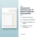 TALONARIO DE FACTURAS LOAN 4º NATURAL TRIPLICADO AUTOCOPIANTE - características principales
