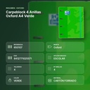 CARPEBLOCK 4 ANILLAS OXFORD A4 VERDE - resumen de atributos