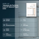 TALONARIO DE FACTURAS LOAN 8º NATURAL PAPEL LITOS - resumen de atributos
