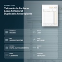 TALONARIO DE FACTURAS LOAN A4 NATURAL DUPLICADO AUTOCOPIANTE - resumen de atributos